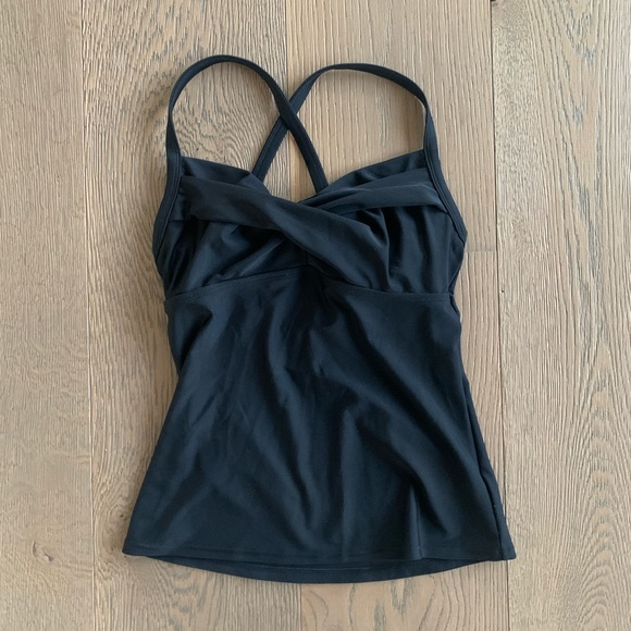 ATHLETA Black Twister Tankini Swim Top 32B/C - Picture 2 of 6